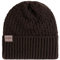 KNIT FACTORY - Sally Mütze - Strickmütze für Damen und Herren - Beanie - Wintermütze mit Wolle - Robusten Look - Hochwertige Qualität - Dunkelbraun