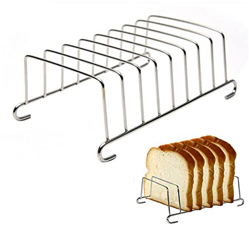 Porte-toast à 8 tranches, en acier inoxydable, support de petit déjeuner, grille de refroidissement rectangulaire, accessoires pour friteuse à air