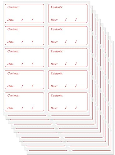 100 Pcs Freezer Labels Easy Peel Off, Food Labels Stickers, No Sticky Residue Fefrigerator Date Label Stickers(Red) (100)