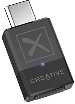 Creative BT-W5 Trasmettitore Audio Smart Bluetooth 5.3 con aptX Adaptive, Audio ad alta risoluzione a 24 bit/96 kHz, funzione di commutazione del dispositivo, funziona con PC/Mac/console di gioco