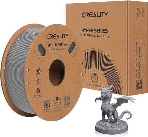 Creality Hyper ABS Filament 1,75 mm 1kg, Hochgeschwindigkeits und Hochtemperaturbeständiges 3D Druckmaterial, kompatibel mit den meisten 3D-Druckern wie Creality K1C K1 Max (Grau)