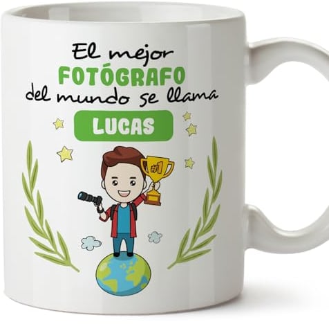 MUGFFINS Tazas Personalizadas para FOTÓGRAFO hombre - En Español - Eres Mejor del Mundo - 11 oz / 330 ml - Regalo Personalizable original y divertido