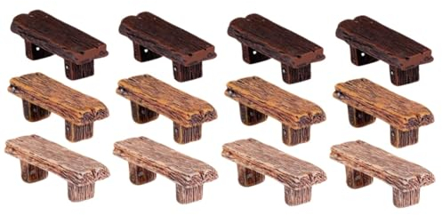 ABOOFAN Stuhl 12 Stück Sukkulenten-Ornament Miniatur-Feen Miniatur-Parkbank Zum Basteln Miniatur-Ornament Miniatur- Gartenbänke Für Draußen Kinderspielzeug Holzbehälter Haushalt