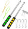 2 Piezas Mástiles Telescópicos Mastil Bandera Exterior para Bandera de Acero Inoxidable Mastil Bandera Flag Pole Holder for Outside House Palo Telescopico se Puede Utilizar(Amarillo Verde)