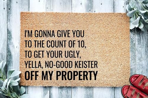 Flavas I'M Gonna Give You To The Count Of 10 Funny Christmas Door Mat|Funny Christmas Doormat|Go Away|Christmas Welcome Mat Funny Doormat 30x18 Inch