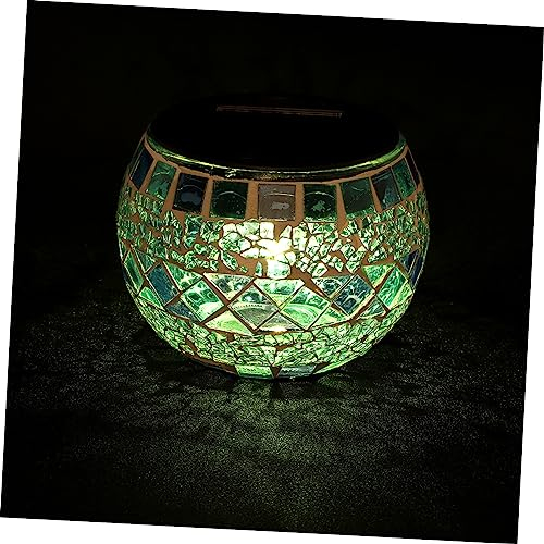 YARNOW 1pc Solar Licht Nacht Licht Solar-powered Mosaik Glas Licht Für Outdoor Dekorative Lampe Garten Solar Lichter Wetterfeste Design