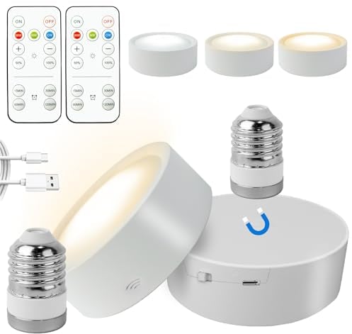 TobeBright 2X lampadina ricaricabile E27 con telecomando,lampadina a batteria,Tap Lights,E27 Detachable USB Charging Emergency Light Bulb,Dimmable Timer 3CCT for Non Electric Pendant Light