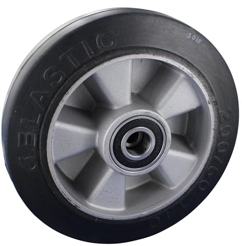Rollentechnik Hubwagen Lenkrad Hubwagenrad 200x50 mm Elastik-Gummi mit Kugellager Bohrung 20 Nabenlänge 60 Einbaulänge 55