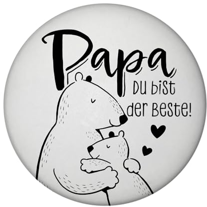 Papa Bär Geschenk Magnet rund mit Flaschenöffner rund mit Spruch Papa du bist der Beste Vatertag Liebesbote Romantik Familie Zeige Liebe am Valentinstag