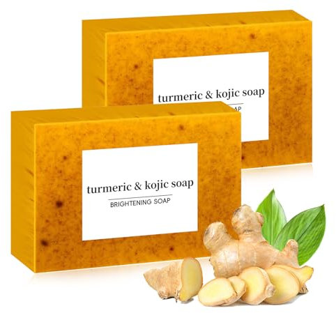 2 StüCk Kojic Acid Soap Turmeric Soap Kojic Acid Soap Original Kurkuma Seife Turmeric Brightening Soap Gesichts Und KöRperduschseife Tiefenreinigend Feuchtigkeitsspendend