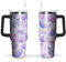 01coin 40 oz Butterfly Tumbler with Handle and Straw Travel Mug Water Bottle, Stainless Steel Insulated Coffee Cup with Lid and Straw, Birthday Gifts
