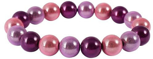 Akzent Armband mit Farbenfrohen Kunstperlen in 8, 10 und 12mm - Elastisches Sommer Kugelarmband in 13 Farben Geschenkidee