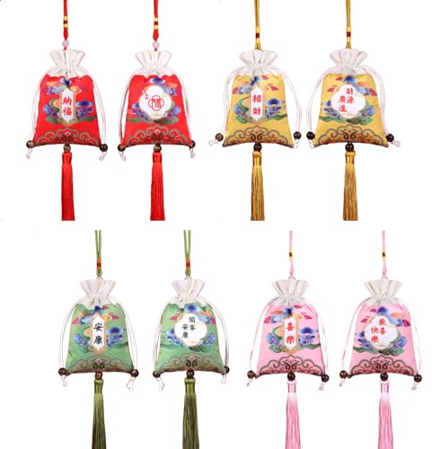 8 piezas de amuleto japonés de la suerte, amuleto japonés, amuleto de la suerte, bolsa de bendición, para plantas en maceta, espejos de coche, puertas
