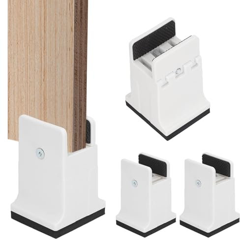 Hapivida Verstellbare Möbelerhöhung 4 STK Verstellbarer Betterhöhung Tischerhöhung Sofaerhöher mit Schraubklemme, Möbelerhöher für 0,8-1,4'' Breite Quadrat & Runde Stuhlbein, Weiß