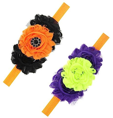 BESTonZON 2St Stirnband Halloween-Blumen-Haarband Blumenkopfschmuck für Säuglinge stirnbänder halloween haarschmuck Halloween-Haarband für Kleinkinder Haarband für Kinder Polyester