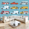 Fototapete Cartoon Polizeiauto Feuerwehrauto Tapete Fototapeten Vlies Tapeten 300x210 cm Vliestapete Wandtapete Moderne Wand Schlafzimmer Wohnzimmer Wand tapete