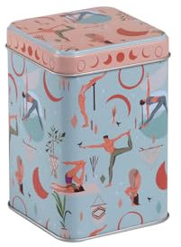 TEA SHOP - Lata Yoga Balance 100 g - Exclusivo diseño personas haciendo Yoga - Recipiente para guardar y conservar té o infusiones - Accesorios para té o infusiones