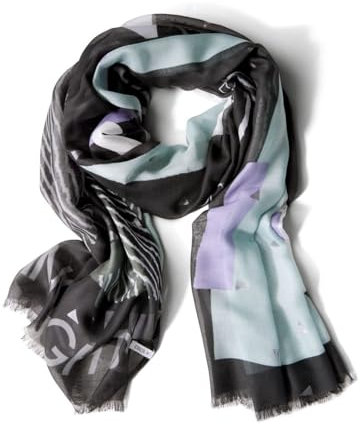 CECIL Damen B572645 TOS_Foil Print Scarf, Black, A