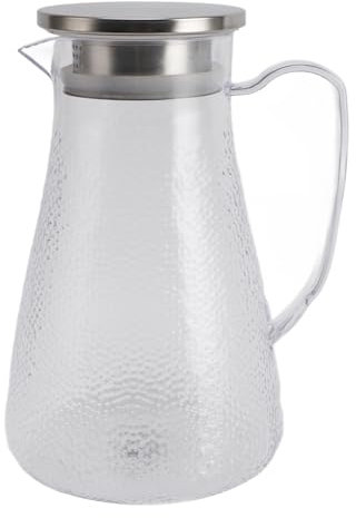 Annadue Water Filter Pitcher, 1500ml Acrylic Pitcher with Lid, Heat Resistant Clear Water Kettle Jug for Iced Tea, Lemonade, Juice, Milk, and More. (Style 4)