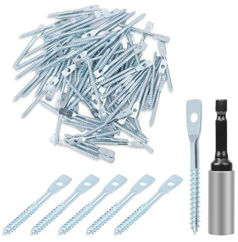 100pcs Vis Tire-Fond, Vis Tire-Fond avec Vis en Acier au Carbone Vis à Béton Boulons à Oil Ancrages Muraux en Ciment Robustes Vis d'Expansion pour Mur en Ciment pour Jardin Intérieur