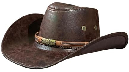 Harilla Klassischer Western Cowboyhut für Halloween, breite Krempe, Bequeme Kostümrequisiten, Cosplay-Cowgirl-Hut Weihnachtsmütze für Frauen im Freien, Berufe, Angeln, Bühnenauftritt, stil e
