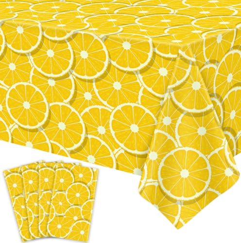 4 Pack Zitrone Tischdecke Rechteck 51 x 86 cm in Gelb für Sommer Party, Hochzeit, Geburtstag, Dusche mit Thema Dekorationen