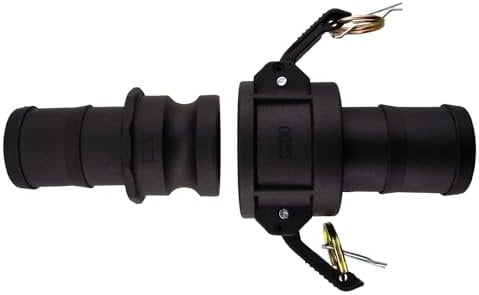 B2C Camlock cam & Groove Hose Coupling Type C+E layflat Hose Joiners Polypropylene Quick Connect, Irrigation, Industrial, Water Pumping (2 Barb)