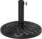 Outsunny Base de parasol de jardin, base ronde en résine, support de parasol robuste pour poteaux de parasol d'extérieur de 38 mm ou 48 mm, noir