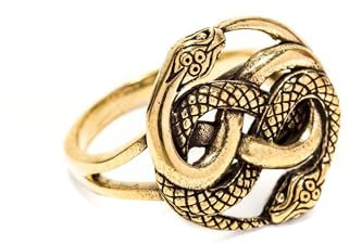 Windalf Fantasy Ring AURIN 18 mm Glücksring Schlangenring Hochwertige Bronze (60 (19))