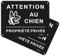 Felexdo Panneau attention au Chien Propriété Privée,20X15cm Panneau Je Monte La Garde Panneau de sécurité en Aluminium Brossé Adhésif aux UV Imperméable pour Extérieure