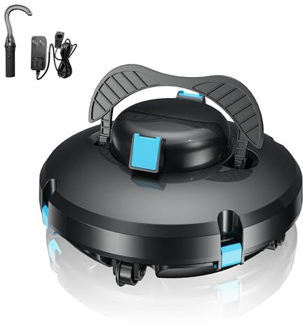 Vozascly S1 Robot Limpiafondos Piscina, Batería de Doble Motor, 130Min de Autonomía para Piscinas Elevadas de hasta 100m², Sube Pendientes de 18°, Estacionamiento Auto, Doble Filtración