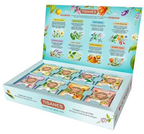 Lovare Tee Herbal Tea Collection 8 Sorten Geschenkset 64 Beutel 96g