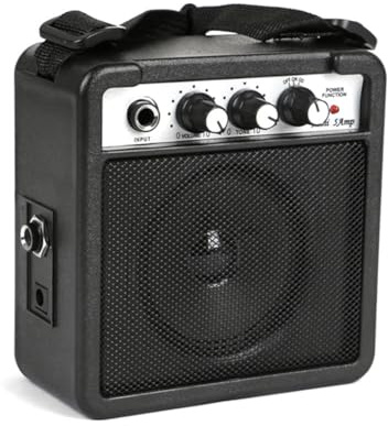NONDK 1 PCS 5W Mini Guitar Amplifier Amp Speaker with 3.5mm & 6.35mm Inputs 1/4 Inch Output ABS with Volume Tone Adjustment Overdrive