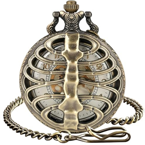 RNONDRY Vintage Mens Pocket Watches with Chain & Necklace for Women Men | Retro antique analog pocketwatch, Accurate timekeeping,With gift box 1 chain 1 necklace & battery,Great value,Costume & daily
