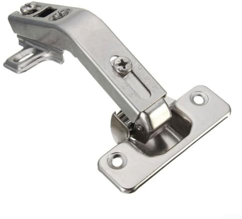 Bisagra de esquina oculta de 135° de acero laminado en frío para armario de cocina, armario de cocina, herrajes para puertas de muebles, acabado plateado, posición simple y diseño modificable