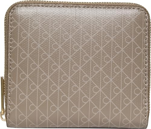 Calvin Klein Emblem AOP Square Zip Around 3I6 - Desert Taupe AOP One Size