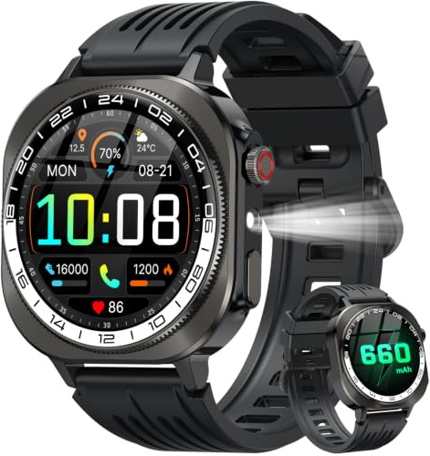 uaue Smart Watch for Men Answer/Make Call, 1.43 AMOLED Military Smartwatch