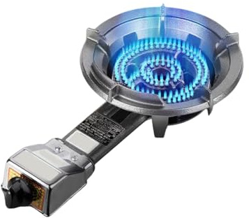 Réchaud à gaz portable, brûleur wok à double anneau de feu à haut rendement, plan de travail LPG/naturel robuste avec protection contre les défaillances de flamme pour un usage domestique et