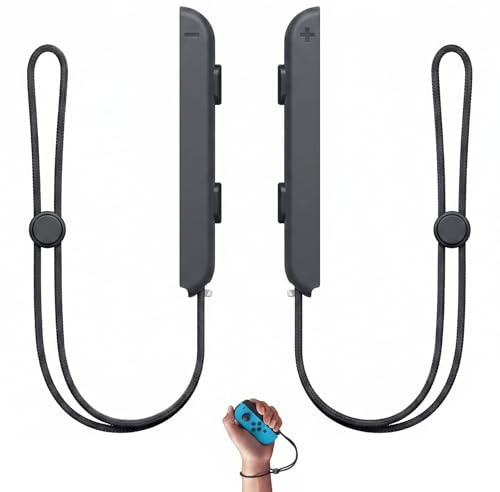 2 Paquetes de Correas de Muñeca para Switch, Correa Ajustable para Mandos y, Accesorios de Reemplazo con Botones SL/SR y Bloqueo Seguro, Negro