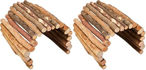 Kerbl Pet Holzbrücke, 30x50cm, für Kleintiere, Hasen, Kaninchen, Meerschweinchen, vielseitig einsetzbar, aus naturbelassenem Holz, zum Knabbern (Packung mit 2)