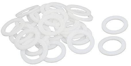 sourcing map 30St PTFE Flache Unterlegscheiben Dichtung 30mm AD 20mm ID 2mm Dicke Weiß