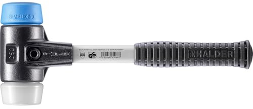 SIMPLEX-Schonhammer, TPE-soft/Superplastik; mit verstärktem Tempergussgehäuse und Fiberglasstiel | D=50 mm | 3717.050