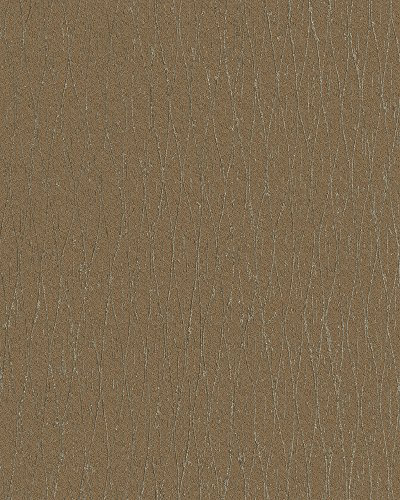 Tapete braun, gold Struktur - uni, Risse - für Wohnzimmer, Schlafzimmer oder Küche - Made in Germany - 10,05m x 0,53m - Loft - 59323