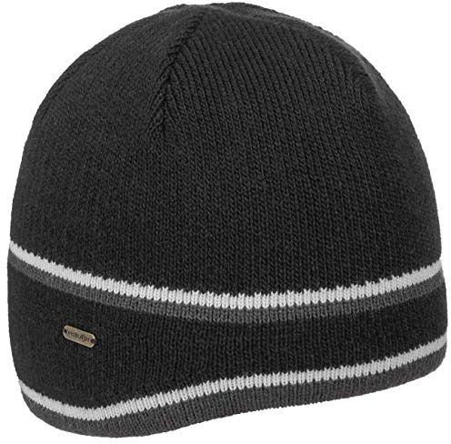 McBURN Beanie mit Ohrenschutz Wintermütze Wollmütze Damenmütze Herrenmütze Damen/Herren - Made in Italy Futter, Futter Winter Herbst-Winter - One Size schwarz