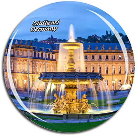 Weekino Deutschland Palastplatz Stuttgart Kühlschrankmagnet 3D Kristallglas Touristische Stadtreise City Souvenir Collection Geschenk Starker Kühlschrank Aufkleber
