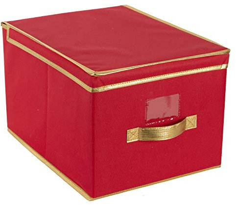 Simplify, Garage und Dachboden Faltbare Jumbo-Aufbewahrungsbox, gut für saisonale Lagerung, Weihnachten, Ostern, 4. Juli, Herbst und Frühling, 6 600D 70% Polyester + 20% Vliesstoff + 10% Pappe, Red
