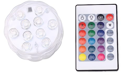 Lazmin Unterwasserbeleuchtung LED, Fernbedienung wasserdicht RGB Multi Farbwechsel 10 LED Batterie betrieben für Vase Hochzeit Aquarium Dekoration