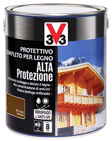 V33 Vollschutzmittel für Holz mit hohem Schutz Nussbaum dunkel 2 l
