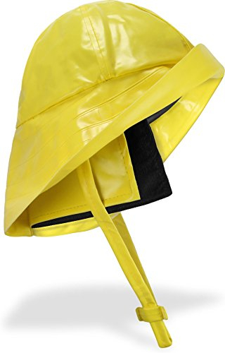 normani Regenhut Südwester mit Kinnband, breiter Krempe und Innenfutter Farbe Gelb Größe L
