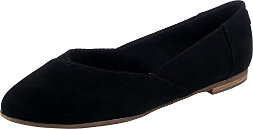 TOMS Damen Jutti Neat Flache Ballerina, Wildleder Schwarz, 38.5 EU